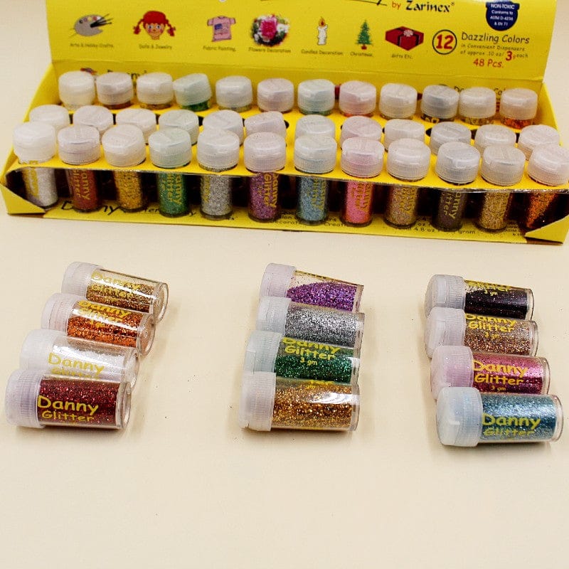 Danny Glitters Buddy Art & Craft Decoration Glitters - 48 Pcs