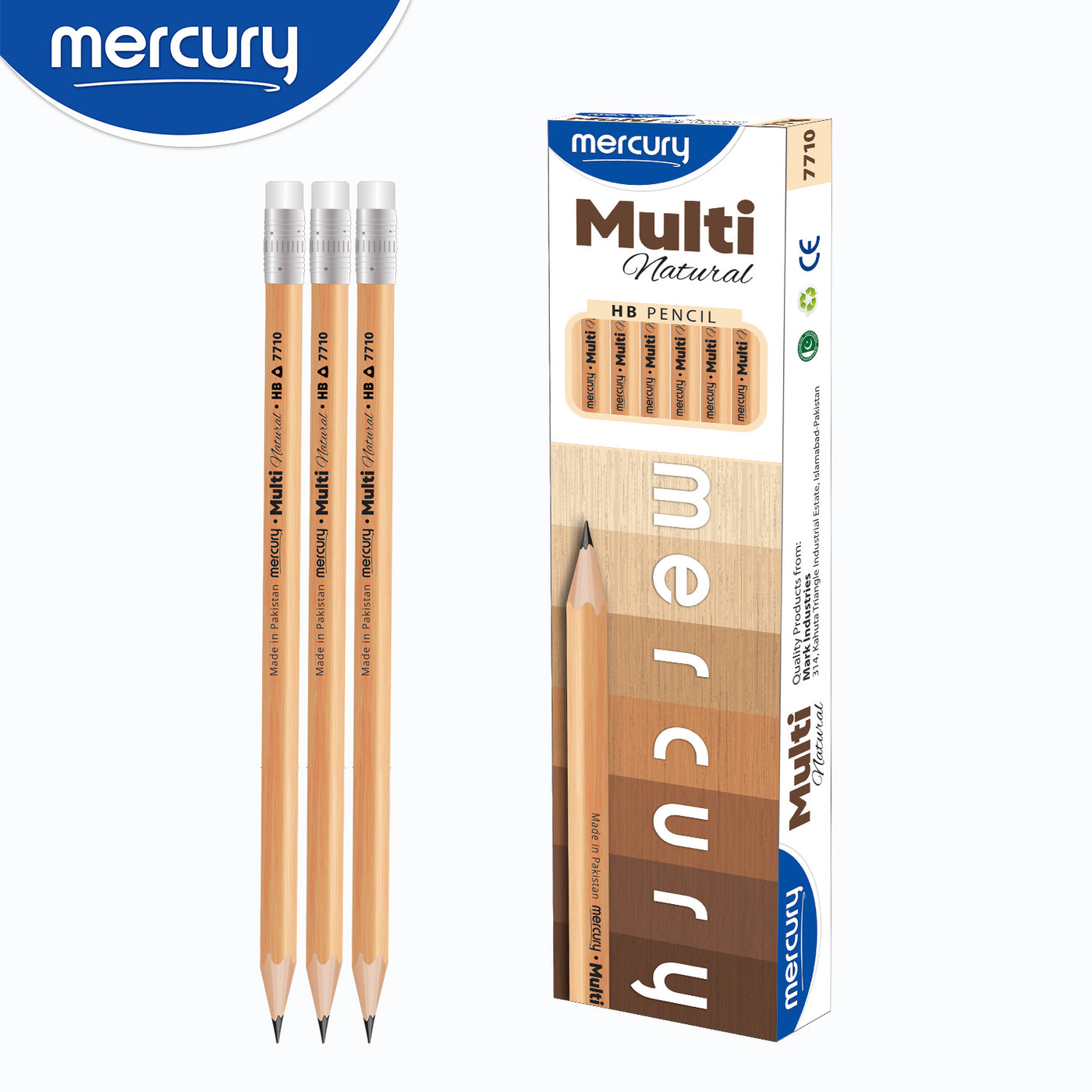 Mercury Multi Natural-7710 Black Lead Pencil 12-Pcs