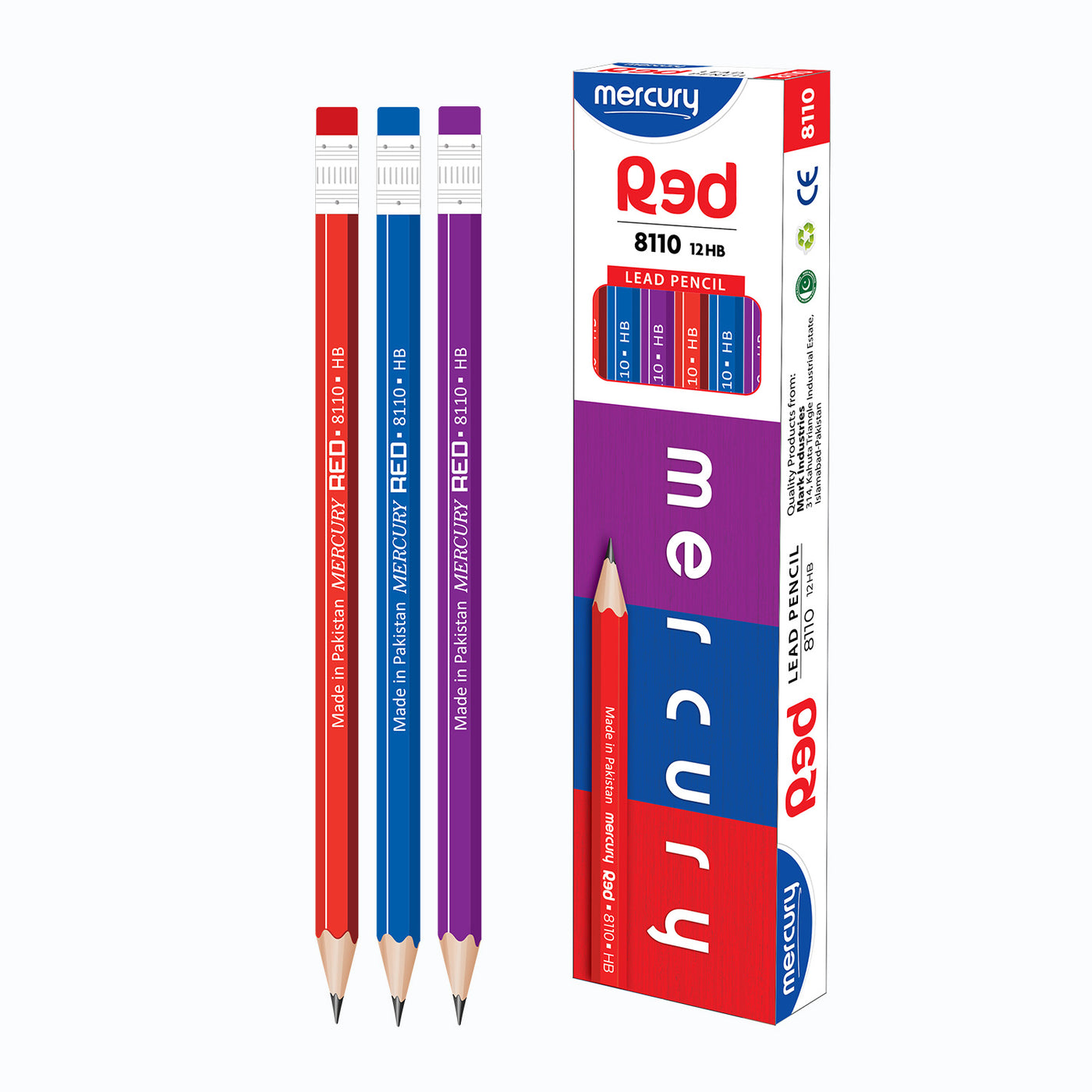 Mercury RED-8110 Black Lead Pencil 12-Pcs